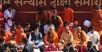 CM Dhami participated in the first sanyasa initiation ceremony at Jagadguru Ashram Kankhal